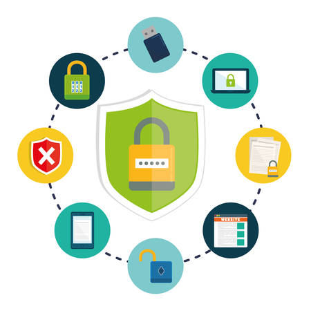 Privacy and security system graphic icons Privacy and security system graphic icons design, vector illustration